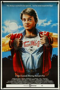 6j0347 TEEN WOLF Aust 1sh 1985 artwork of teenage werewolf Michael J. Fox by L. Cowell, rare!