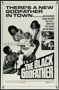 6j0787 BLACK GODFATHER 1sh R1970s the FBI, foxy chicks and the Mafia want his body!