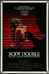 6j0798 BODY DOUBLE 1sh 1985 Brian De Palma, Melanie Griffith, voyeur watches sexy woman!