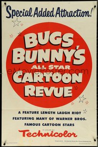 6j0805 BUGS BUNNY'S ALL STAR CARTOON REVUE 1sh 1953 Warner Bros feature length riot, special!