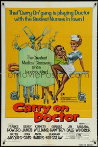 6j0813 CARRY ON DOCTOR 1sh 1972 the gang is playing doctor with the sexiest nurses in town!