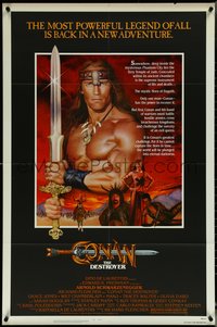 6j0832 CONAN THE DESTROYER 1sh 1984 Arnold Schwarzenegger is the most powerful legend of all!