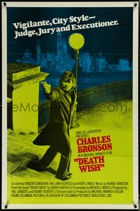 6j0846 DEATH WISH int'l 1sh 1974 vigilante Charles Bronson is the judge, jury & executioner!