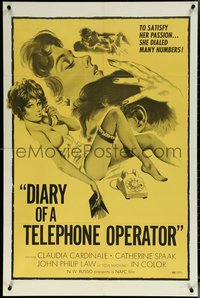 6j0854 DIARY OF A TELEPHONE OPERATOR 1sh 1972 art of sexy Claudia Cardinale by Smith, ultra rare!