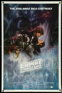 6j0879 EMPIRE STRIKES BACK int'l 1sh 1980 classic Gone With The Wind style art by Roger Kastel!