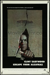 6j0883 ESCAPE FROM ALCATRAZ 1sh 1979 Eastwood busting out by Lettick, Don Siegel prison classic!