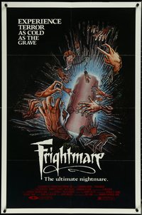 6j0905 FRIGHTMARE 1sh 1983 terror as cold as the grave, wild horror art of coffin and hands by Lamb!