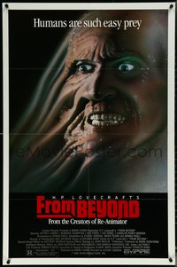 6j0906 FROM BEYOND 1sh 1986 H.P. Lovecraft, wild sci-fi horror image, humans are such easy prey!