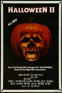 6j0936 HALLOWEEN II NSS style 1sh 1981 cool jack-o-lantern skull image, more of the night HE came home!