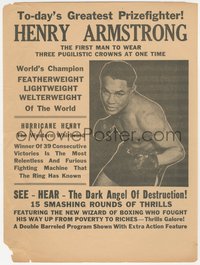 6j0260 HENRY ARMSTRONG herald 1940s The Dark Angel of Destruction, world champion boxing!