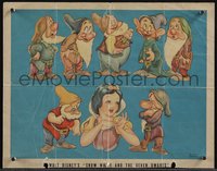 6j0261 SNOW WHITE & THE SEVEN DWARFS herald 1937 color art portrait of all the title characters!