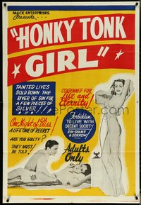 6j0944 HITCHHIKE TO HELL 1sh R1950s Honky Tonk Girl condemned to the oldest profession, ultra rare!