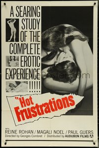 6j0946 HOT FRUSTRATIONS 1sh 1967 a searing study of the complete erotic experience, sexy images!