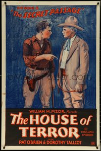 6j0949 HOUSE OF TERROR chapter 6 1sh 1928 Acme serial starring O'Brien, Secret Passage, ultra rare!