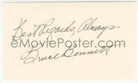 6j0148 BRUCE BENNETT signed 3x5 index card 1980s it can be framed with the included TV still!
