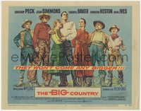 6j0394 BIG COUNTRY TC 1958 art of Gregory Peck, Charlton Heston Simmons & cast, William Wyler classic