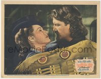 6j0467 BUFFALO BILL LC 1944 best romantic close up of Joel McCrea as Cody & veiled Maureen O'Hara!