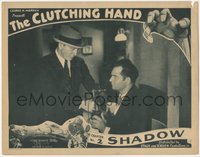 6j0477 CLUTCHING HAND chapter 2 LC 1936 Jack Mulhall hands phone to man, sci-fi serial, Shadow!