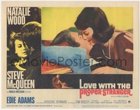 6j0549 LOVE WITH THE PROPER STRANGER LC #5 1964 romantic kiss c/u of Natalie Wood & Steve McQueen!