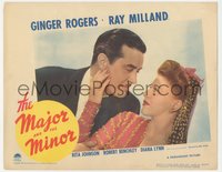 6j0550 MAJOR & THE MINOR LC 1942 Billy Wilder, c/u of Ray Milland leaning in to sexy Ginger Rogers!