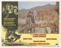6j0565 ONCE UPON A TIME IN THE WEST int'l LC #7 1968 Henry Fonda approaches Charles Bronson, Leone!