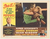 6j0577 REAR WINDOW LC #6 R1962 Alfred Hitchcock, great c/u of Grace Kelly & James Stewart kissing!