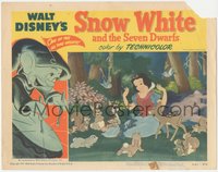 6j0595 SNOW WHITE & THE SEVEN DWARFS LC #3 R1951 Walt Disney, she's greeted by many forest animals!