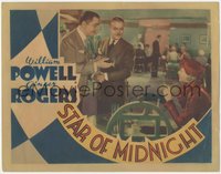 6j0602 STAR OF MIDNIGHT LC 1935 suave smoking William Powell by Frank Morgan stares at Ginger Rogers!