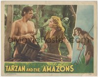 6j0608 TARZAN & THE AMAZONS LC 1945 c/u of barechested Johnny Weissmuller & Brenda Joyce as Jane!