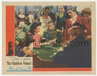 6j0613 THAT HAMILTON WOMAN LC 1941 Laurence Olivier helps beautiful Vivien Leigh playing bridge!