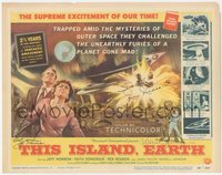 6j0096 THIS ISLAND EARTH signed TC 1955 by Rex Reason, Russell Johnson & director Joseph M. Newman!