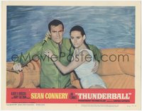 6j0619 THUNDERBALL LC #4 1965 Sean Connery as James Bond & sexy Claudine Auger in life raft!