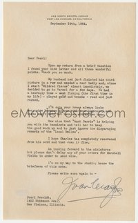 6j0073 JOAN CRAWFORD signed letter 1944 to her friend Pearl Pezoldt with the latest news!