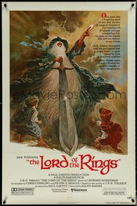 6j0986 LORD OF THE RINGS 1sh 1978 Ralph Bakshi cartoon from J.R.R. Tolkien, Tom Jung art!