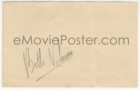 6j0142 BETTE DAVIS signed 3x5 paper 1940s it can be framed with a still or repro photo!