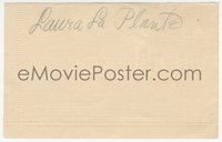 6j0143 LAURA LA PLANTE signed 3x5 paper 1940s it can be framed with a still or repro photo!