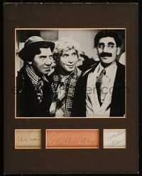 6j0060 MARX BROTHERS signed 2x2x2 album page in 11x14 display 1967 by Groucho, Harpo AND Chico Marx!