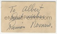 6j0137 RAMON NOVARRO signed 2x4 card 1920s it can be framed with a photograph or reproduction!