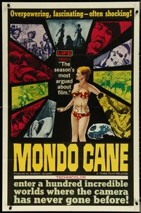 6j1013 MONDO CANE 1sh 1963 classic early Italian documentary of human oddities, wild images!