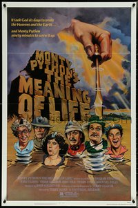 6j1015 MONTY PYTHON'S THE MEANING OF LIFE 1sh 1983 Garland artwork of the screwy Monty Python cast!