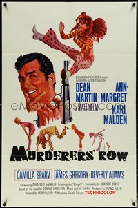6j1021 MURDERERS' ROW 1sh 1966 art of spy Dean Martin as Matt Helm & sexy Ann-Margret by McGinnis!