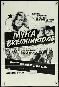 6j1023 MYRA BRECKINRIDGE/BEYOND THE VALLEY OF THE DOLLS 1sh 1970s sexy Farrah Fawcett, ultra rare!
