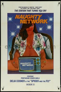 6j1033 NAUGHTY NETWORK 1sh 1981 the station that turns YOU on, sexy artwork!