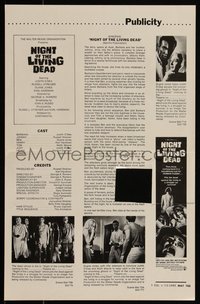 6j0306 NIGHT OF THE LIVING DEAD 2pg pressbook 1968 George Romero classic, they lust for human flesh!