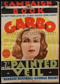 6j0309 PAINTED VEIL pressbook 1934 Greta Garbo, Herbert Marshall, Brent, includes herald, rare!