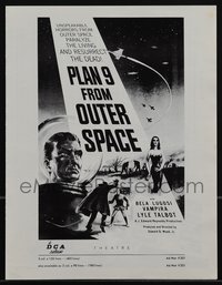 6j0310 PLAN 9 FROM OUTER SPACE pressbook 1958 directed by Ed Wood, arguably the worst movie ever!