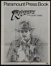 6j0311 RAIDERS OF THE LOST ARK pressbook 1981 great art of adventurer Harrison Ford by Richard Amsel!