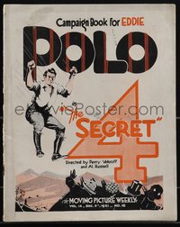 6j0317 SECRET 4 pressbook 1921 Eddie Polo in Universal's cyclonic adventure chapter play, rare!
