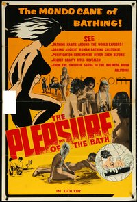 6j1069 PLEASURE OF THE BATH 1sh 1970 the Mondo Cane of bathing, secret beauty rites revealed!