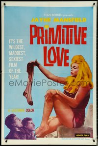 6j1072 PRIMITIVE LOVE 1sh 1966 sexiest Jayne Mansfield stripping in front of shocked bellhops!